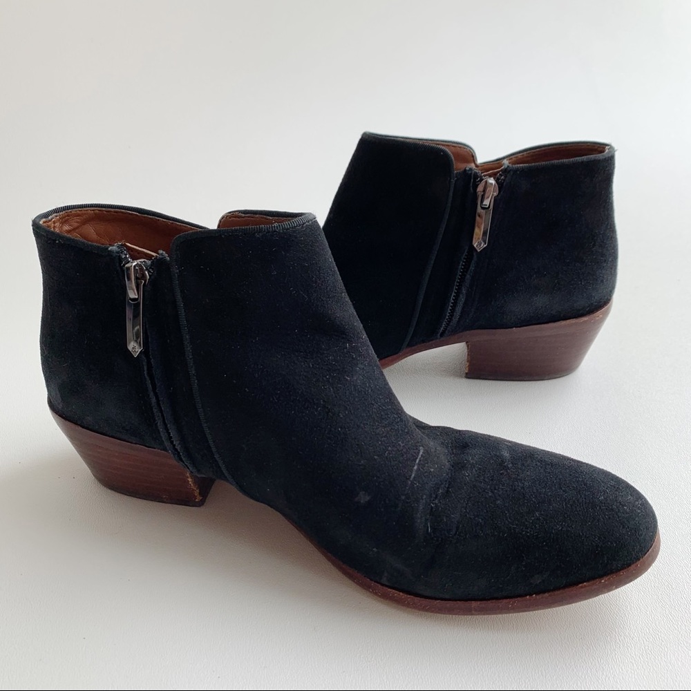 Sam Edelman Petty Black Suede Ankle Boot Size 7.5